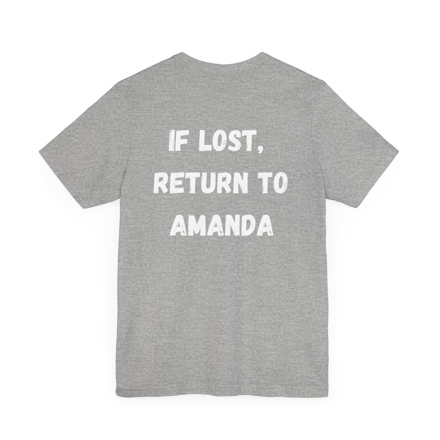 "If lost, return to amanda" custom order