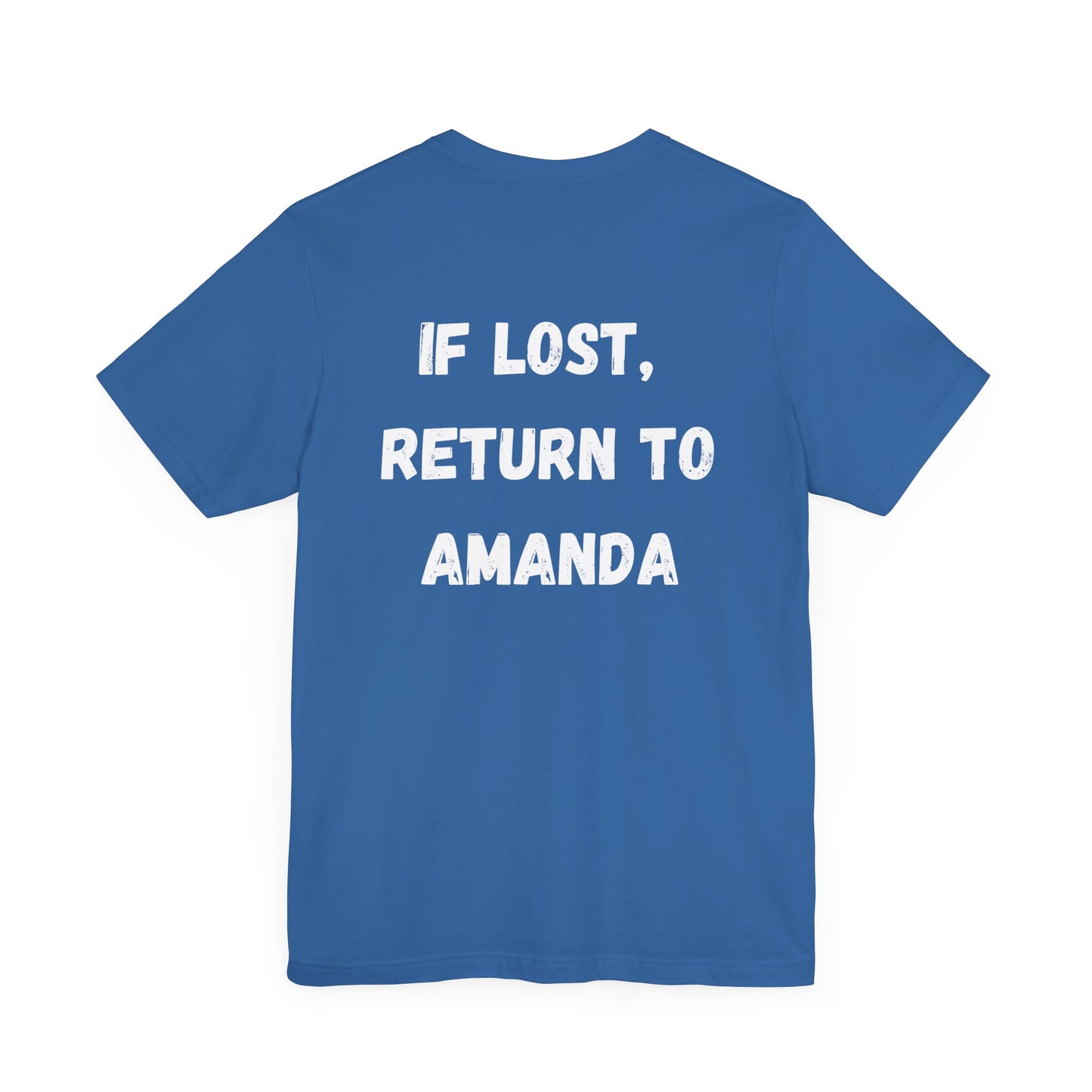 "If lost, return to amanda" custom order