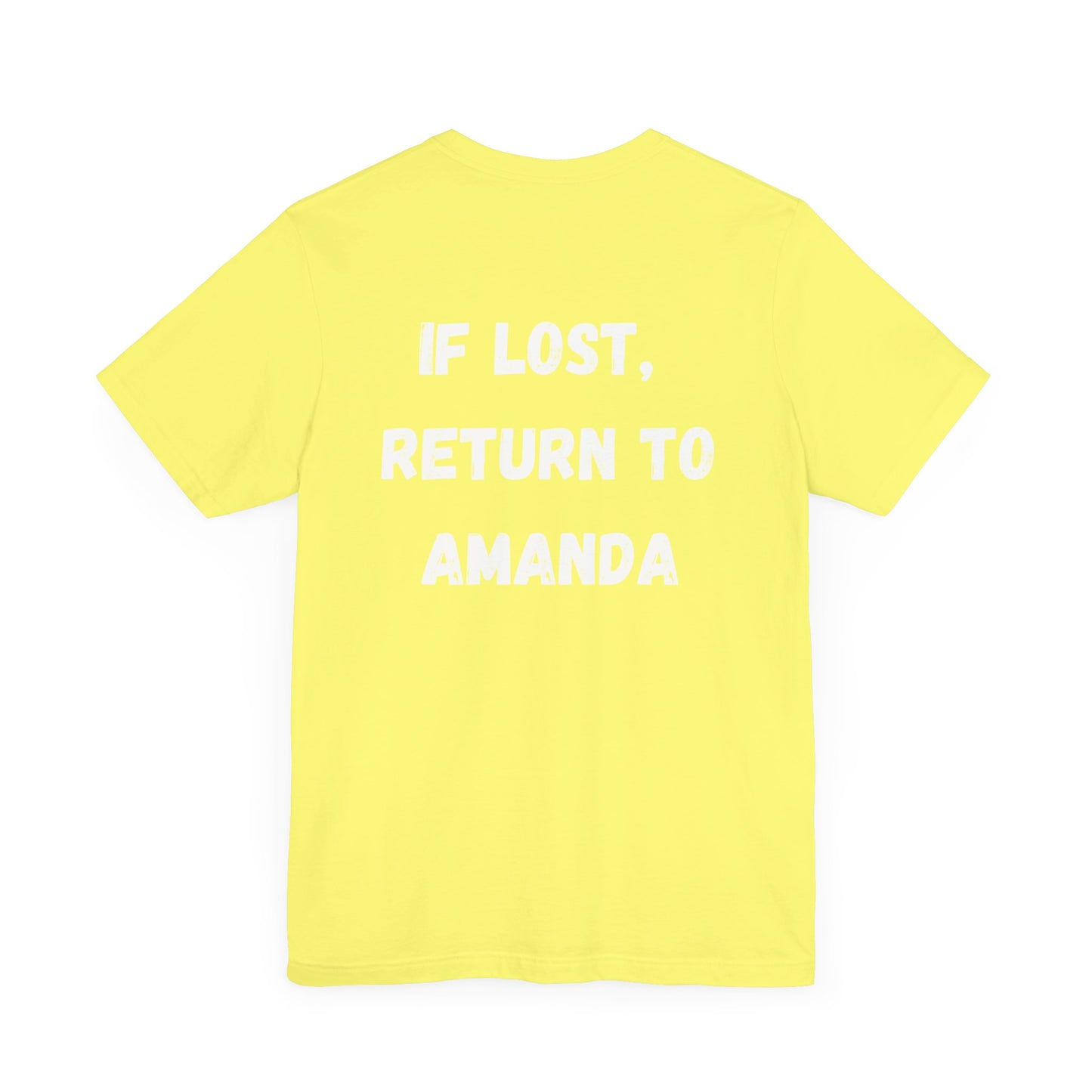 "If lost, return to amanda" custom order