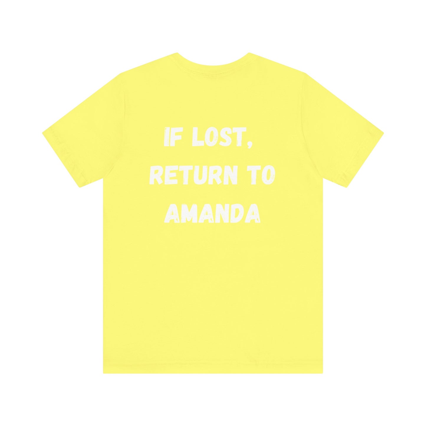 "If lost, return to amanda" custom order