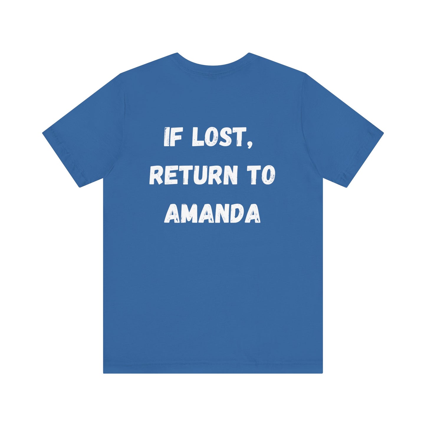 "If lost, return to amanda" custom order