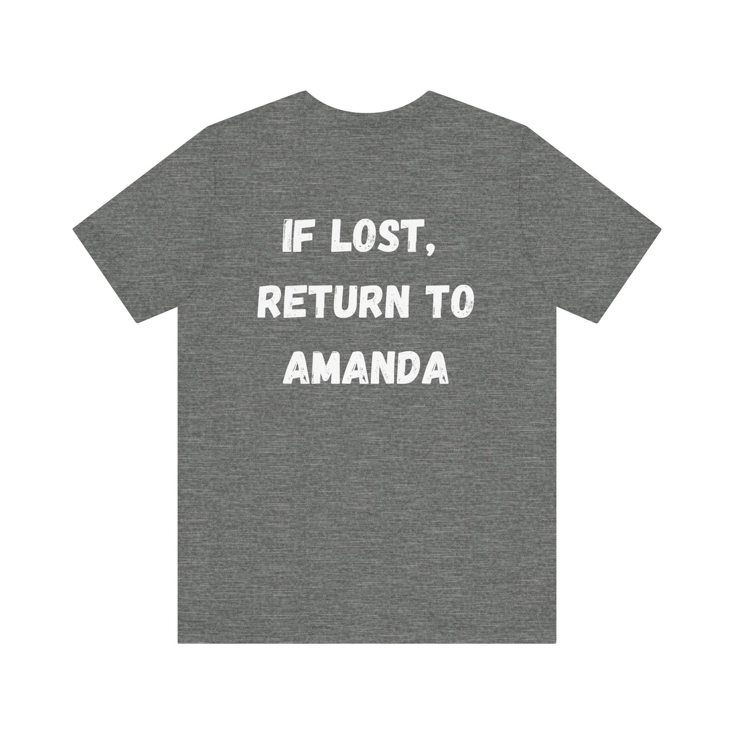 "If lost, return to amanda" custom order