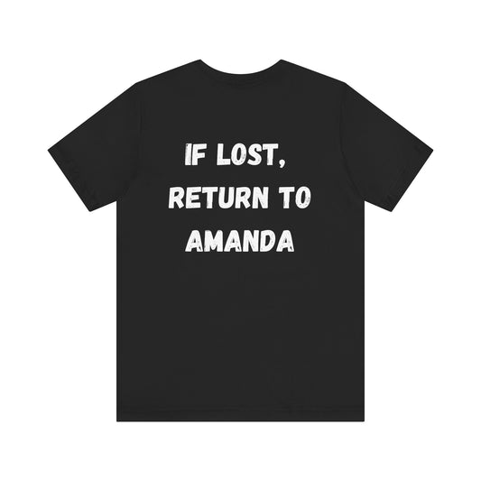 "If lost, return to amanda" custom order