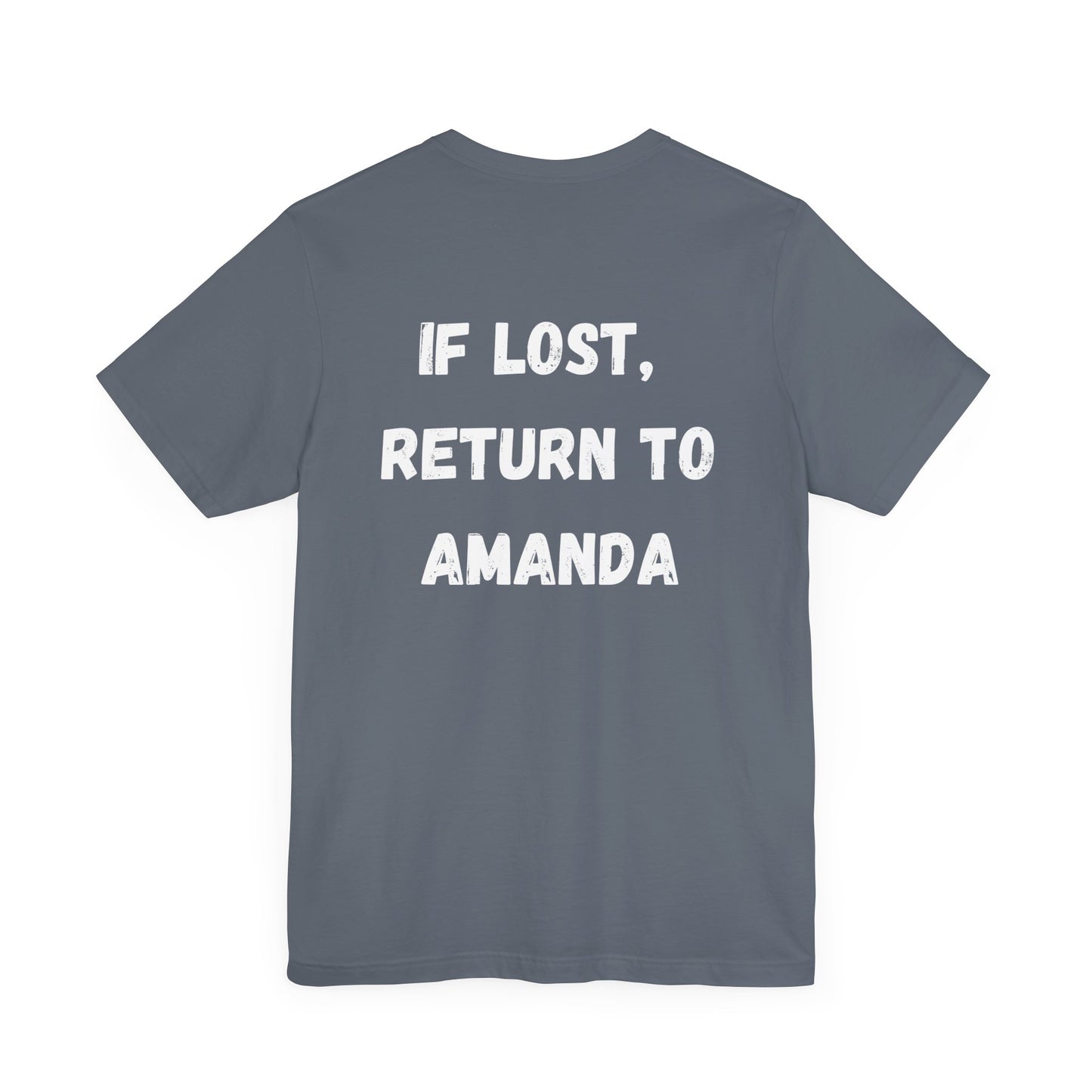 "If lost, return to amanda" custom order