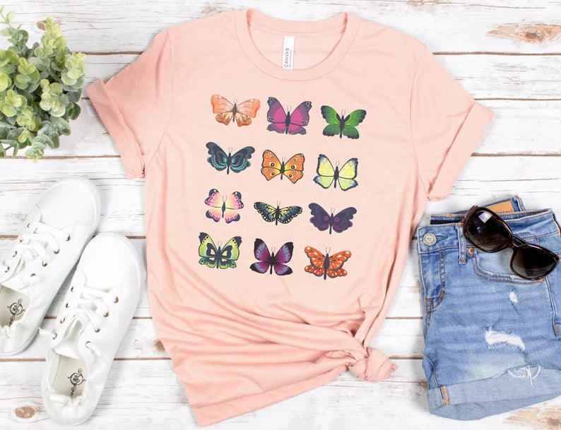 Vintage Style Butterfly Graphic Tee