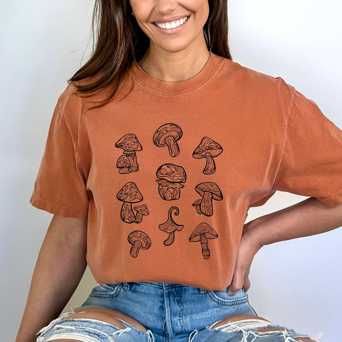 Mushroom Outline Graphic Tee
